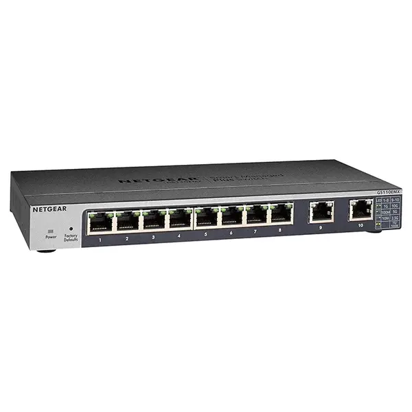 Netgear GS110EMX-100AUS | GS110EMX 8 x RJ-45 Ports 10/100/1000Base-T + 2 x Multi-Gigabit Ports Layer 3 Managed Gigabit Ethern...