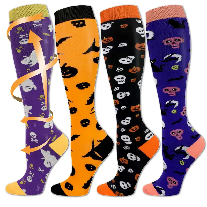 ISUNIE Compression Socks for Men and Women - 4 Pairs Socks - 15-20 mm Hg, Comfortable & Durable, All Seasons,Unisex, Summer T...