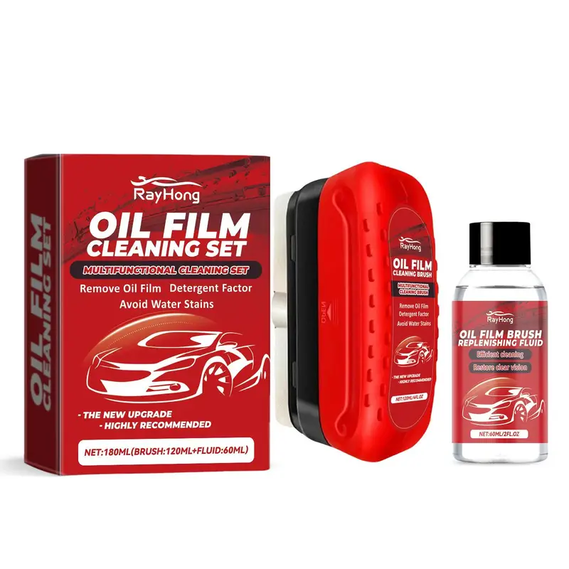 RAYHONG Car Window Cleaning Kit, Car Window Glass Cleaning Agent & Oil Film Remover with 1 Cleaning Brush, Car Cleaning & Ca...