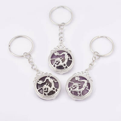 Natural Amethyst Keychain