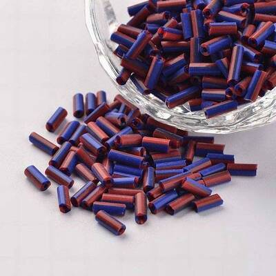 8/0 Opaque Colours Seep Glass Bugle Beads