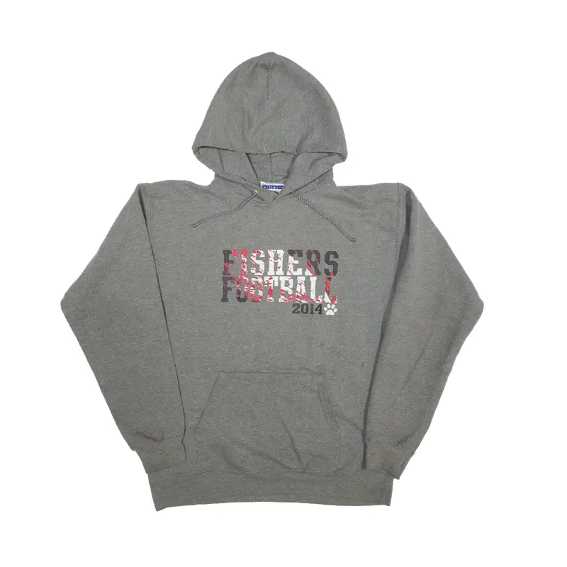 HUNES 2014 Hoodie Grey Pullover Mens S