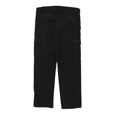 Guy Cargo Trousers - 36W 30L Black Cotton Blend | Size: 36