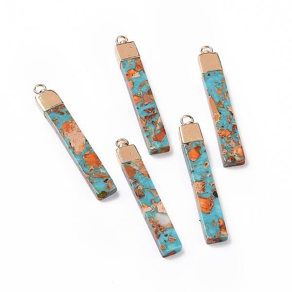Dyed Natural Imperial Jasper Pendants