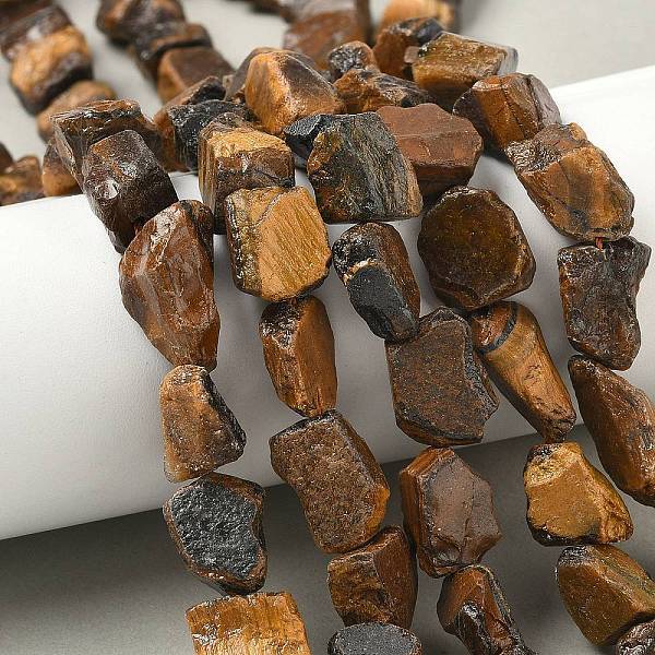 Raw Rough Natural Tiger Eye Beads Strands
