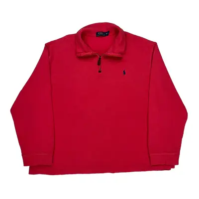 Ralph Lauren 1/4 Zip - 2XL Red Cotton