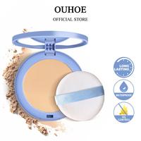 OUHOE Oil Control Flawless Setting Powder Compact Long Lasting Waterproof Matte Pressed Powder for Smooth Skin & Complete Mak...
