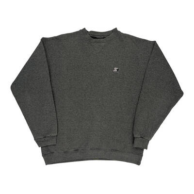 Starter Sweatshirt - Medium Grey Cotton Blend | Size: medium