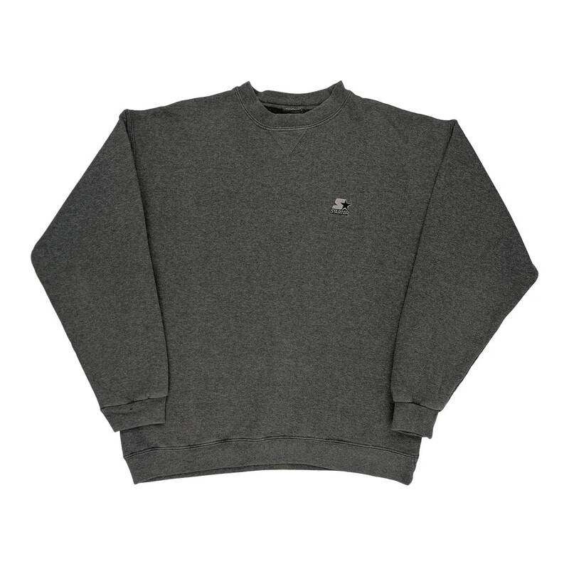 Starter Sweatshirt - Medium Grey Cotton Blend | Size: medium