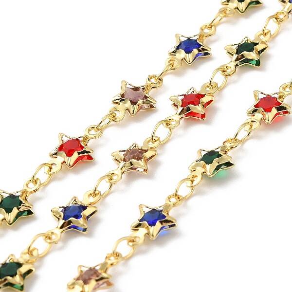 Star Handmade Brass Glass Beaded Chains