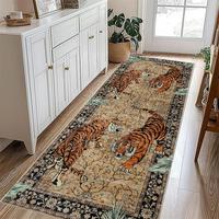 Vintage Tiger Pattern Floor Mat, Non-slip Washable Floor Carpet, Decorative Area Rug for Home Living Room Bedroom Kitchen Far...