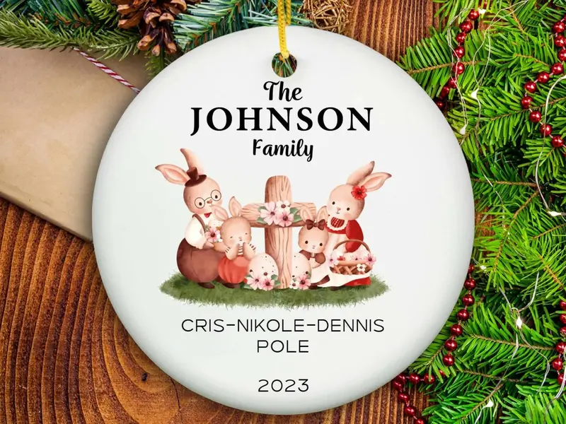 Family Monogram Ornament - Ceramic