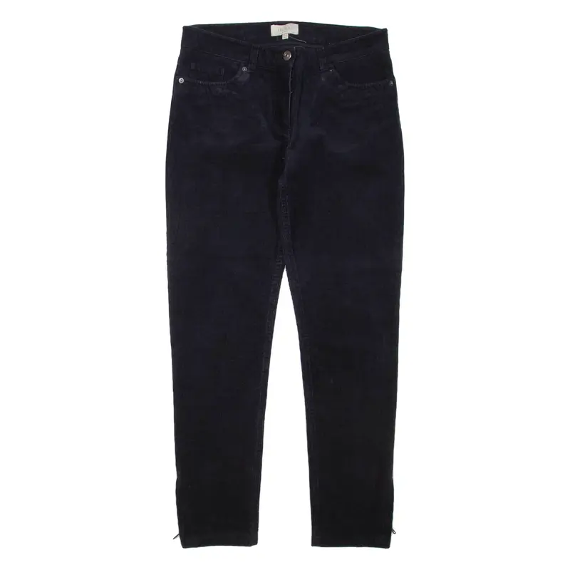 HOBBS LONDON Womens Corduroy Trousers Blue Regular Skinny W28 L28