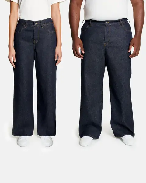 Pangaia everybody wide leg rinse wash | Hem length: Gold | Waist rise: Mid | Thread color: Cropped