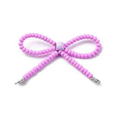Alloy & Glass Seed Beads Bowknot Chandelier Component Links