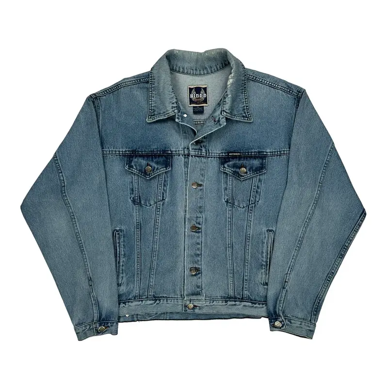 Biker Blues Made In Canada Harley Davidson Embroidered Denim Jacket - XL Blue Cotton