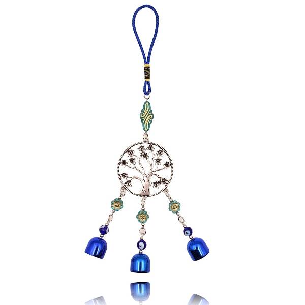 Alloy Flat Round with Tree of Life Pendant Decorations