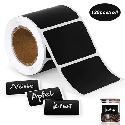 120pcs/roll Removable Writable Blank Sticker, Waterproof Label Sticker for Spice Jar, Home Storage Supplies