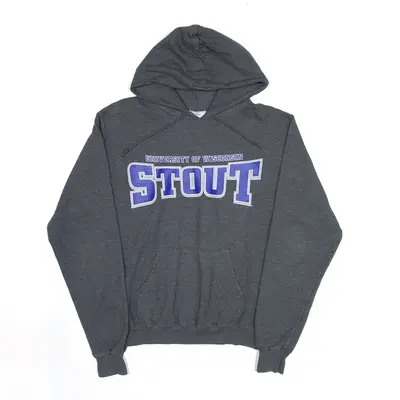 CHAMPION University Of Wisconsin Stout Grey Pullover USA Hoodie Mens S