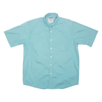 WRANGLER Premium Quality Mens Plain Shirt Blue L