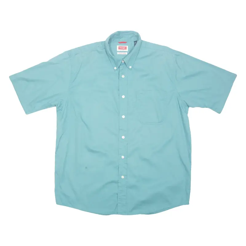 WRANGLER Premium Quality Mens Plain Shirt Blue L