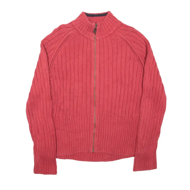 TOMMY HILFIGER Jumper Pink Tight Knit 1/4 Zip Womens XL