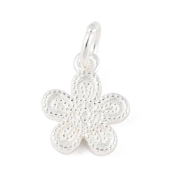 925 Sterling Silver Flower Charms with Jump Rings