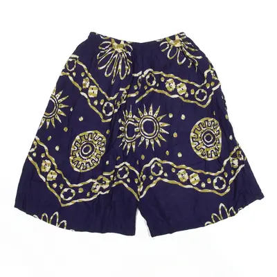 Beach Shorts Blue 90s Regular Crazy Pattern Casual Womens XS W20