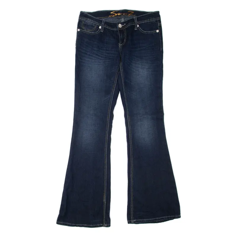 7 FOR ALL MANKIND Womens Jeans Blue Regular Flared Stone Wash W28 L33