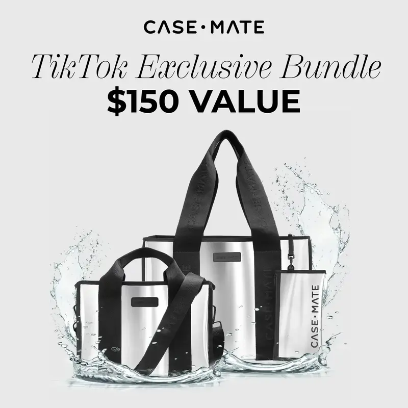 Beach Tote Bundle - Silver Chrome Beach Tote + Mini Beach Tote