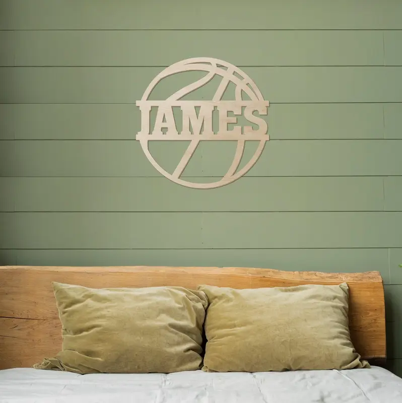 Basketball Name Wood Sign