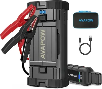 AVAPOW 3000A Peak Jump Starter with Force Start, Portable Booster for Up to 8L Gas/8L Diesel Engines, 12V Lithium Jump Pack w...