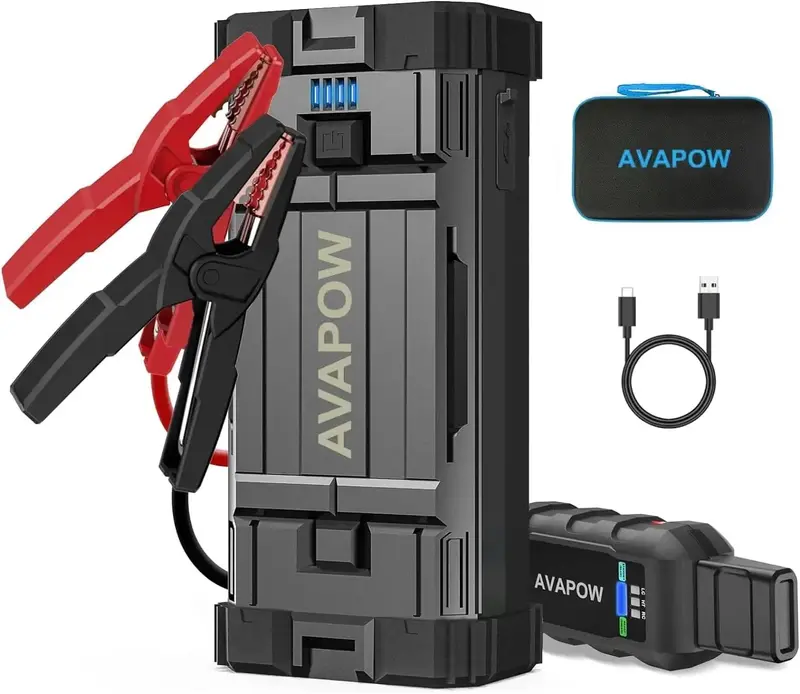 AVAPOW 3000A Peak Jump Starter with Force Start, Portable Booster for Up to 8L Gas/8L Diesel Engines, 12V Lithium Jump Pack w...