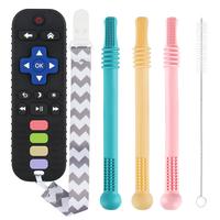 Teething Toys for Babies 0-18 Months - BPA Free Teething Sticks and Remote Teether for Babies Baby Sensory Chew Toys for Infa...