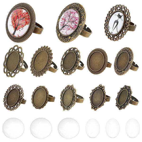 DIY Blank Dome Finger Rings Making Kit