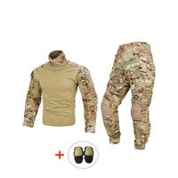 Elite Tactical Combat Suit for Men, Sweat-Absorbent and Breathable Frog-Style Uniform with Knee Pads, Durable Quick-Drying Mo...