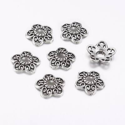 Tibetan Style Alloy Bead Caps