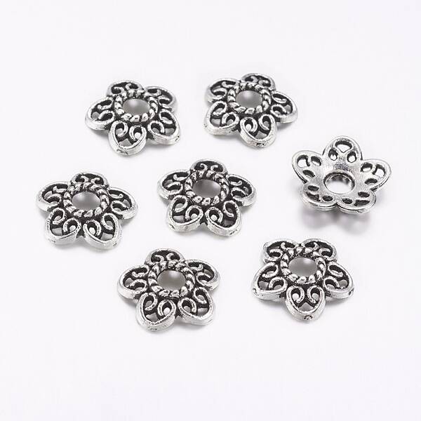 Tibetan Style Alloy Bead Caps