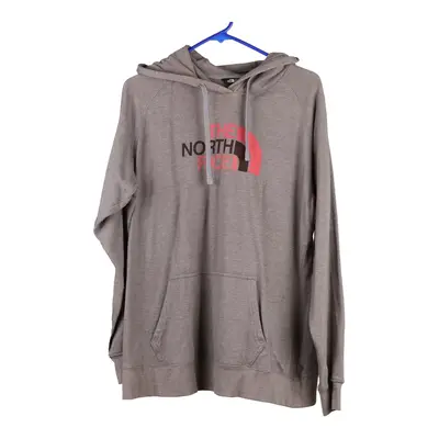 The North Face Spellout Hoodie - XL Grey Cotton Blend