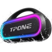 Portable Bluetooth Speaker, 30W (Peak) Wireless Waterproof Speaker for Travel, 100ft Range, Multi-Colors Rhythm Lights, TWS P...