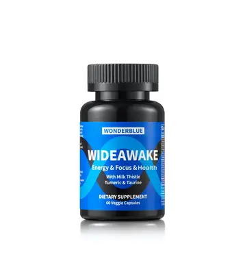 WonderBlue WideAwake - Natural Mental Clarity Formula with Milk thistle, Taurine & Turmeric - Energy & Focus Support - 60 Veg...