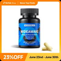 WonderBlue WideAwake - Natural Mental Clarity Formula with Milk thistle, Taurine & Turmeric - Energy & Focus Support - 60 Veg...