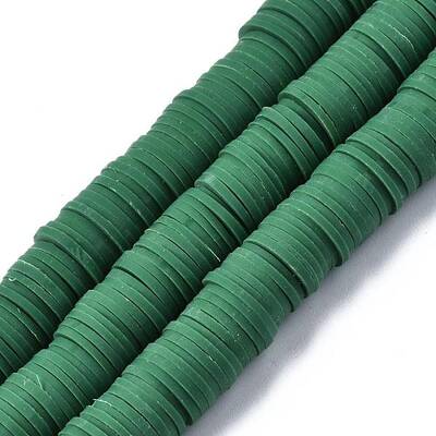 Flat Round Handmade Polymer Clay Beads