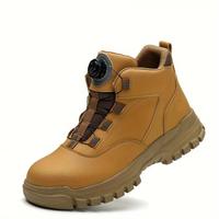 safetrek Steel Toe Boots Men Safety Work Shoes Rotating Buckle Lightweight Outdoor Industrial Shoes