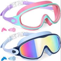 Swimming Goggles with Nose Clip, 2 Counts Colorful Swimming Goggles, Waterproof Anti-fog Swimming Goggles, Swimming Accessori...