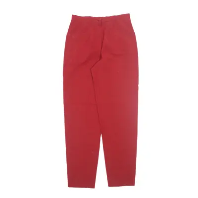 Trousers Red Relaxed Tapered Womens W28 L32