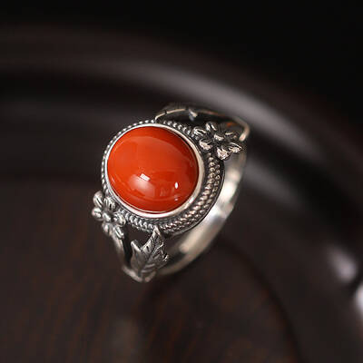 Oval Natural Agate Finger Rings