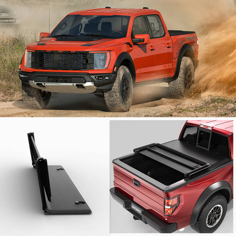 OEDRO Upgraded 6.6ft Soft Tri-Fold Truck Bed Tonneau Cover for 2009-2014 Ford F-150 F150 Excl. Raptor Series