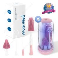 MomMed Electric Bottle Brush Set - 2 Modes & 360° Rotation, Waterproof Bless Bottle Baby Bottle Cleaner with Silicone Brushe...