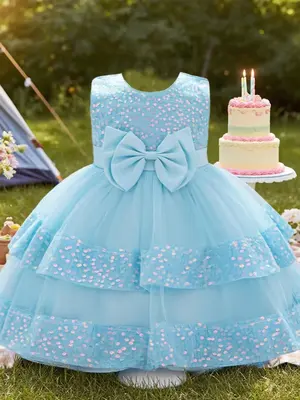 Baby Girls Dresses Summer Party Bow Tie Dress Ballet Skirt Princess Gown All Seasons Dress